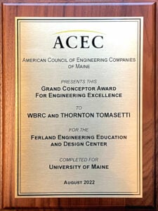 Official plaque for ACEC Maine Grand Conceptor Award