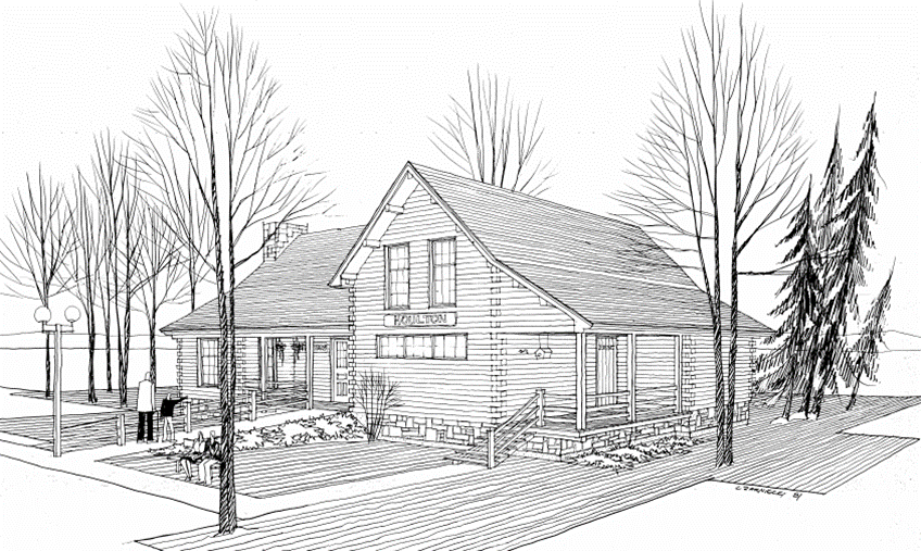 Hand rendering for Houlton Tourist Center