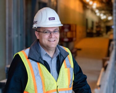 Photo of Michael Johanning at South Portland Middle School construction site