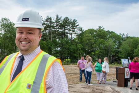 Tyler Johnson at the South Portland Middle School groundbreaking