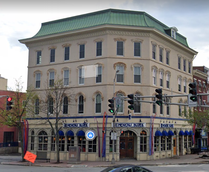 After -- Main and State Street, 1 West Market Square, Downtown Bangor as it appears today